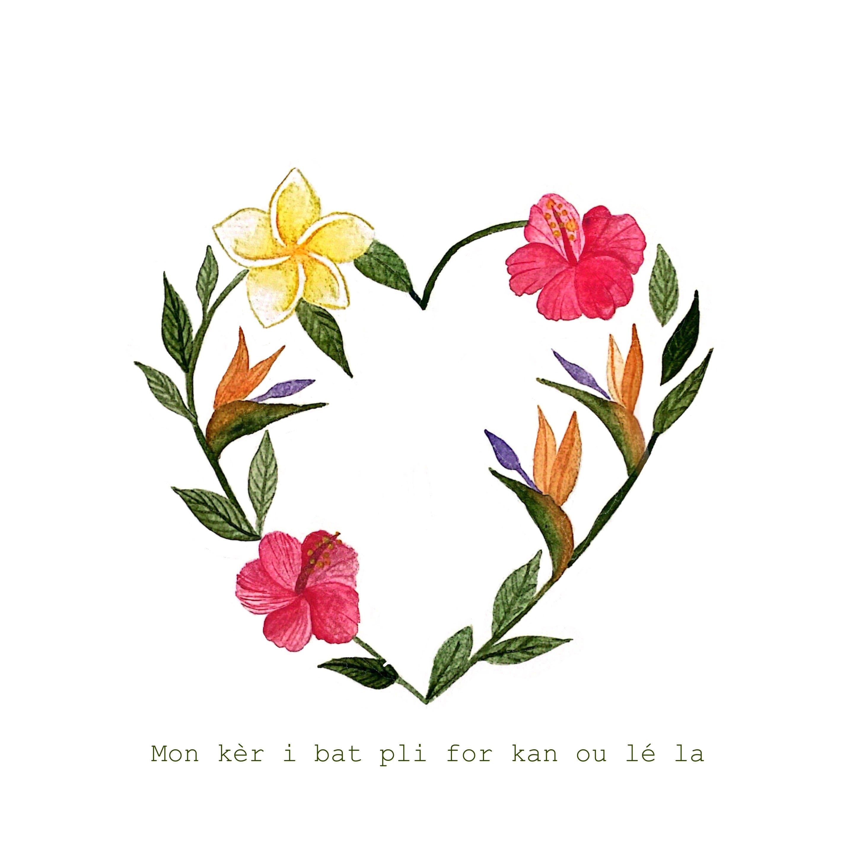 carte illustrée - Mon kèr i bat pli for kan ou lé la